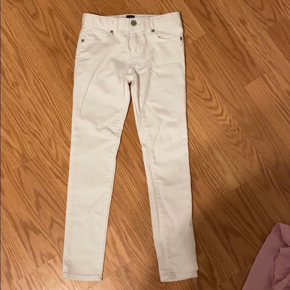 girls gap white skinny jeans